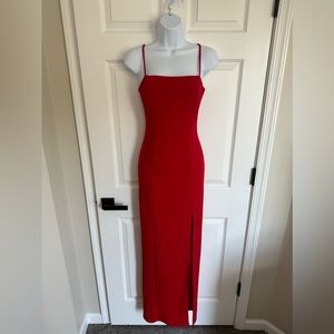 Abbeline red spaghetti strap maxi dress